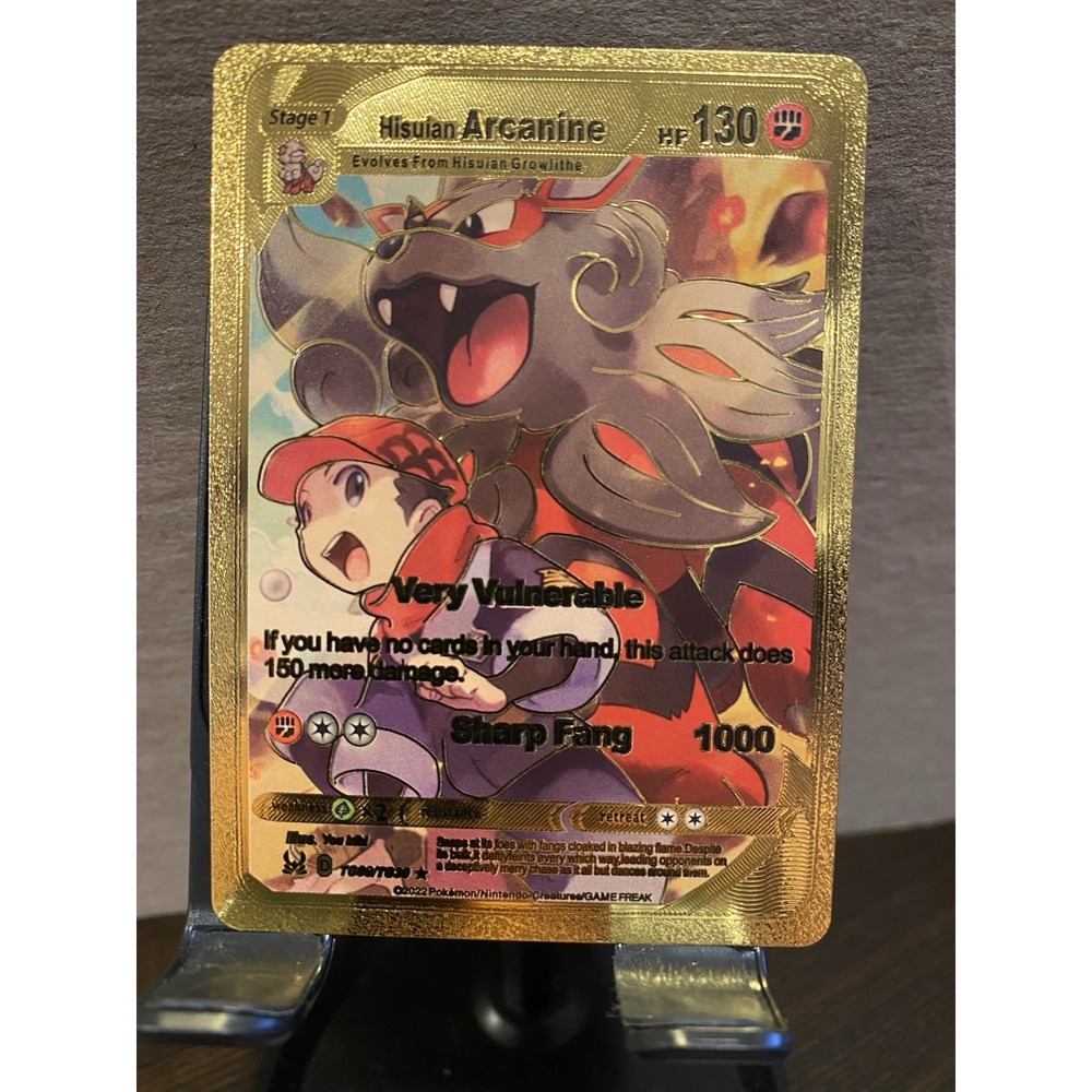 Arcanine Foil Metal Pokémon‎ Pokemon Fan Art Collectible Card Trading